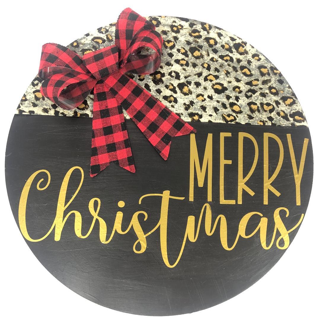 Merry Christmas Door Hanger - Brush Tips Art Studio