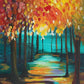 Fall Trees Path - Brush Tips Art Studio