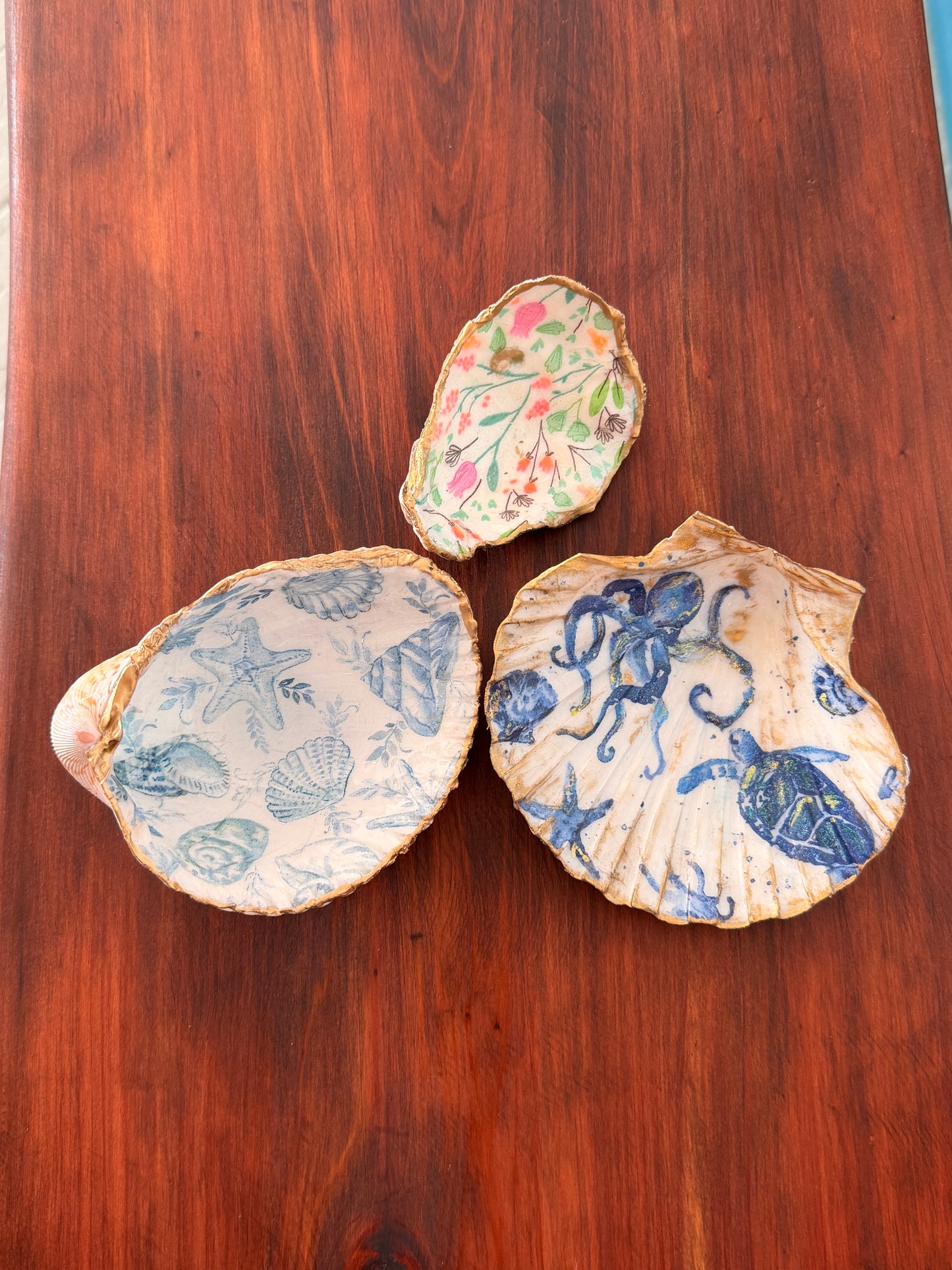 Decoupage Shell Trinket Trays Birthday Party
