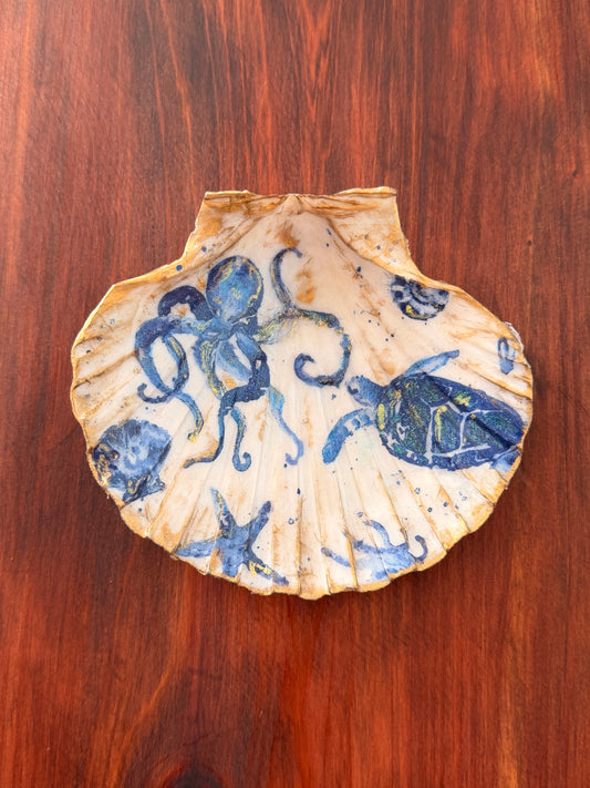 Decoupage Shell Trinket Trays Birthday Party