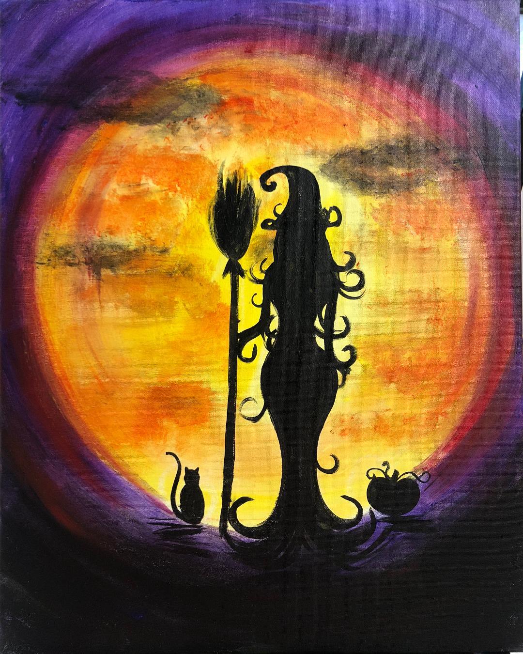 Witch Silhouette - Brush Tips Art Studio