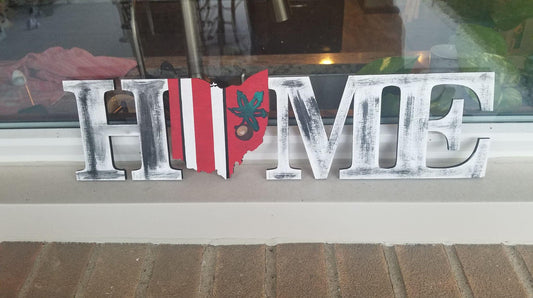 Wood Ohio Home Sign - Brush Tips Art Studio