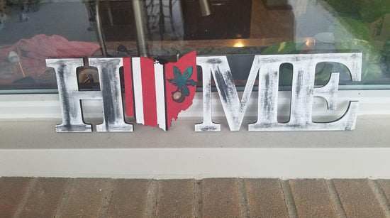 Wood Ohio Home Sign - Brush Tips Art Studio