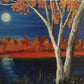 Fall Birch with Moon Lake - Brush Tips Art Studio