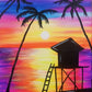Neon Hut Sunset - Brush Tips Art Studio