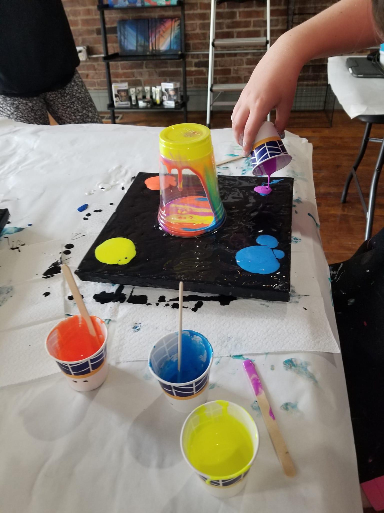Family Pour Painting - Brush Tips Art Studio