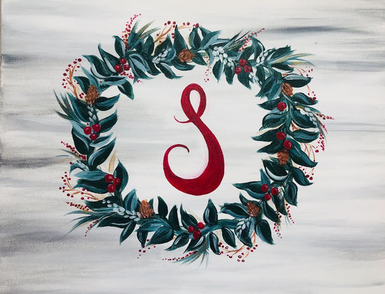 Monogram Wreath - Brush Tips Art Studio