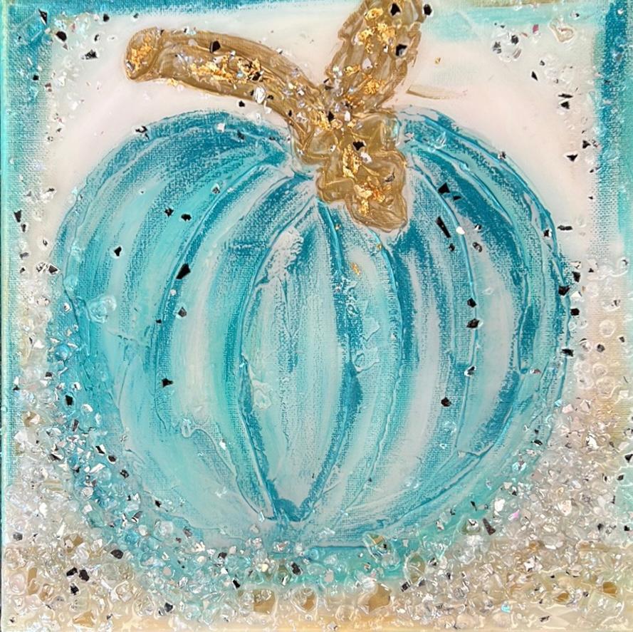 Resin Pumpkin on Canvas - Brush Tips Art Studio